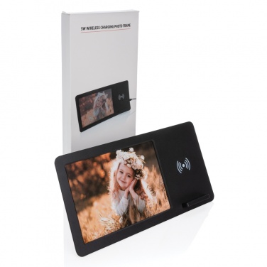 Logo trade corporate gifts image of: 5W Wireless charger and photo frame